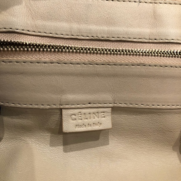 CELINE Lambskin Vertical Bi-Cabas Beige Black tote bag - Picture 9 of 14